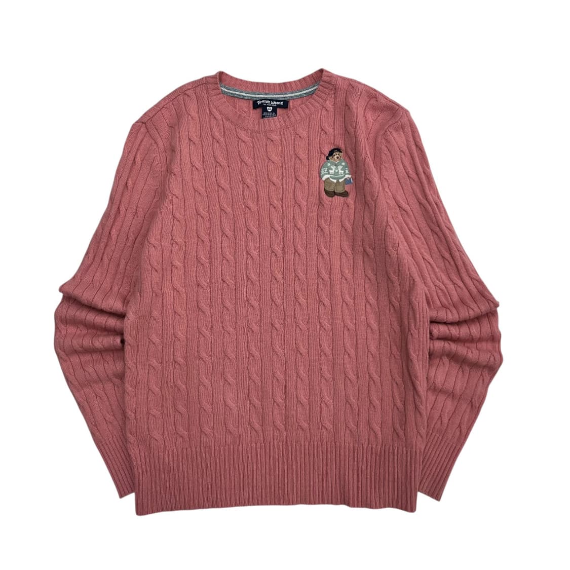 티니위니 곰돌이 로고 딸기우유맛 꽈배기 니트 M 상품이미지2