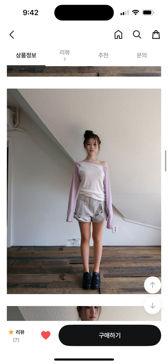 베이비랩 렝글런 오프 언발 티 (핑크) 상품이미지5