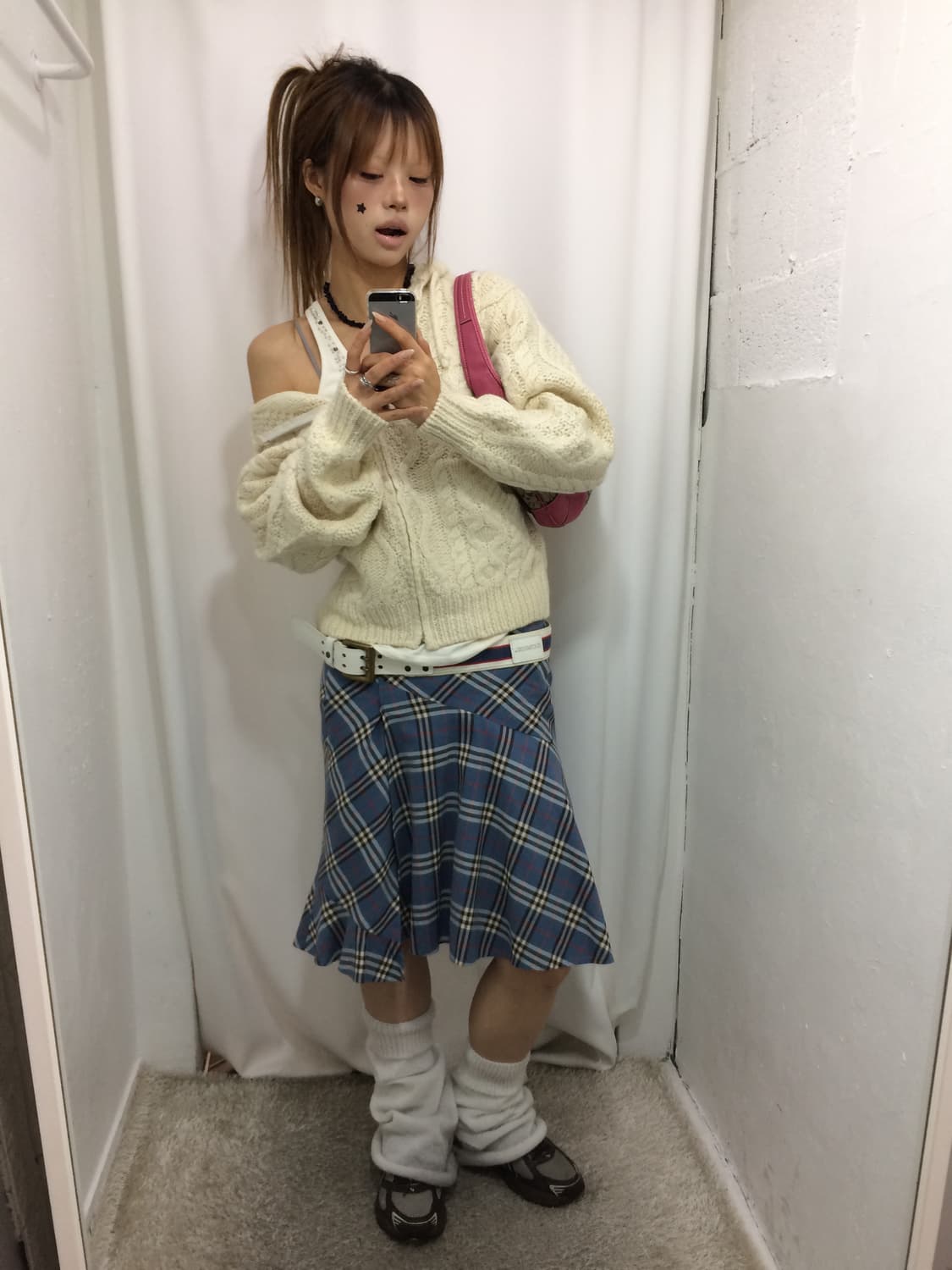 버버리 블루 스커트 코디 🩵 상품이미지3