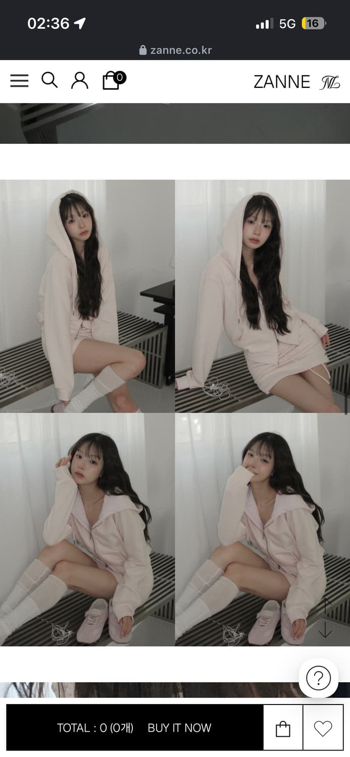 Zanne 잔느 핑크 후드 스커트 세트 상품이미지3