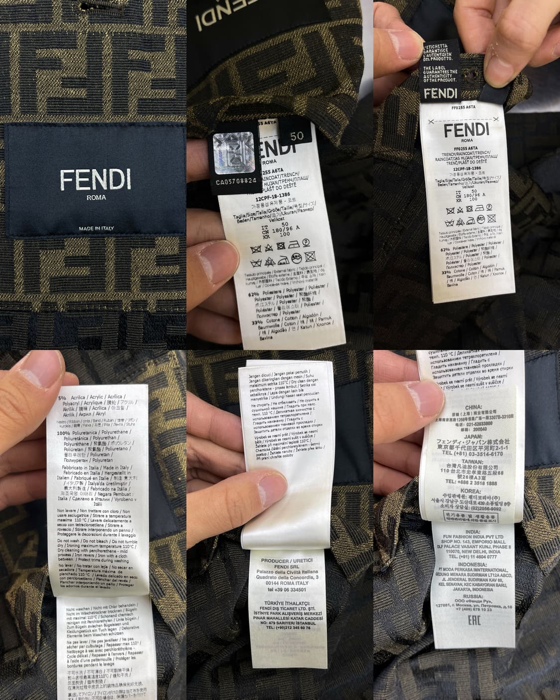 펜디 18fw FF 모노그램 트렌치 코트 상품이미지9