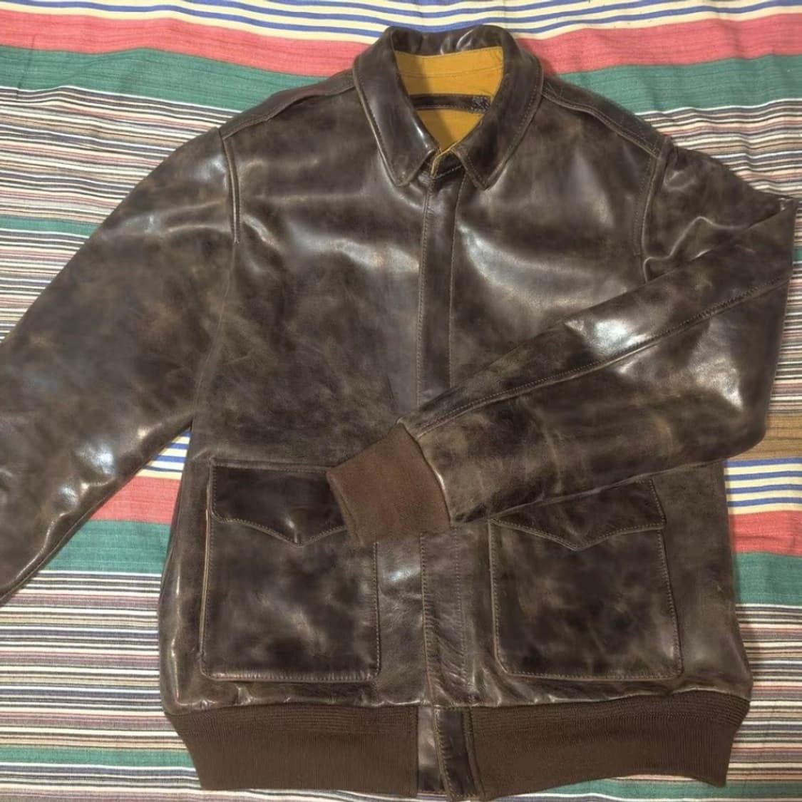 빈티지 A-2 헤비 카우하이드 레더 자켓 상품이미지2