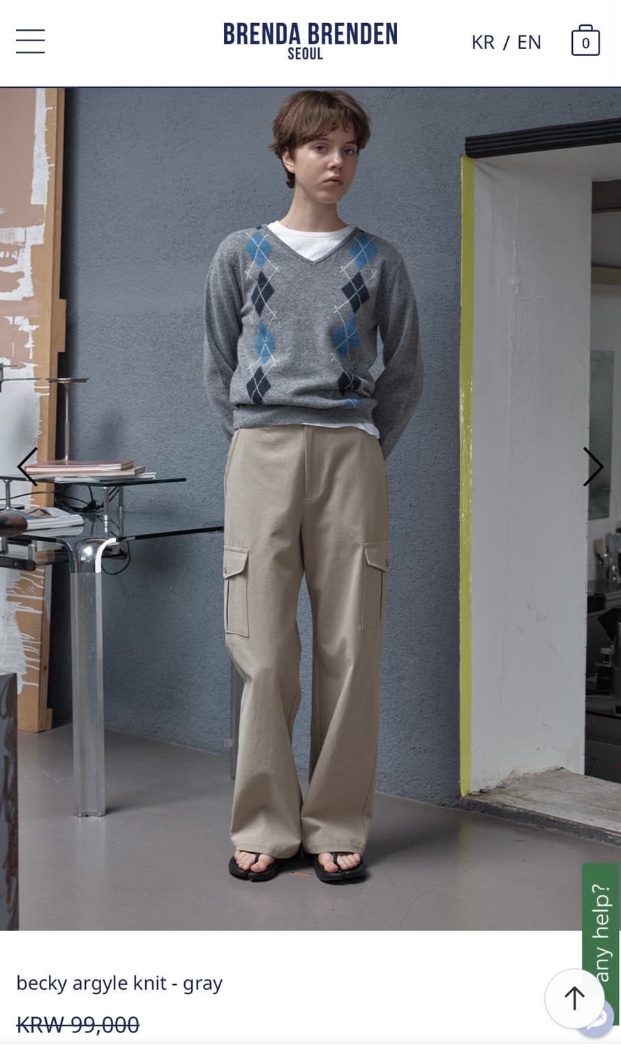 브렌다브렌든서울 아가일 니트 그레이 새제품 상품이미지6