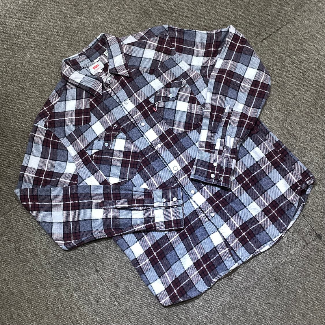 (M) Levi's 리바이스 플란넬 체크 웨스턴 셔츠 상품이미지1