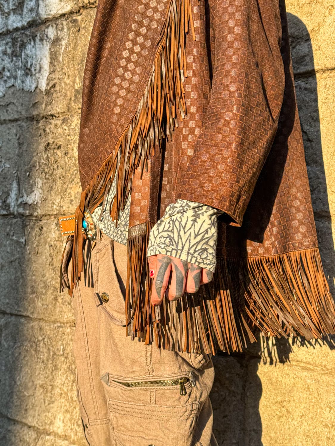 Vintage Reversible Leather Fringe Cort 상품이미지3