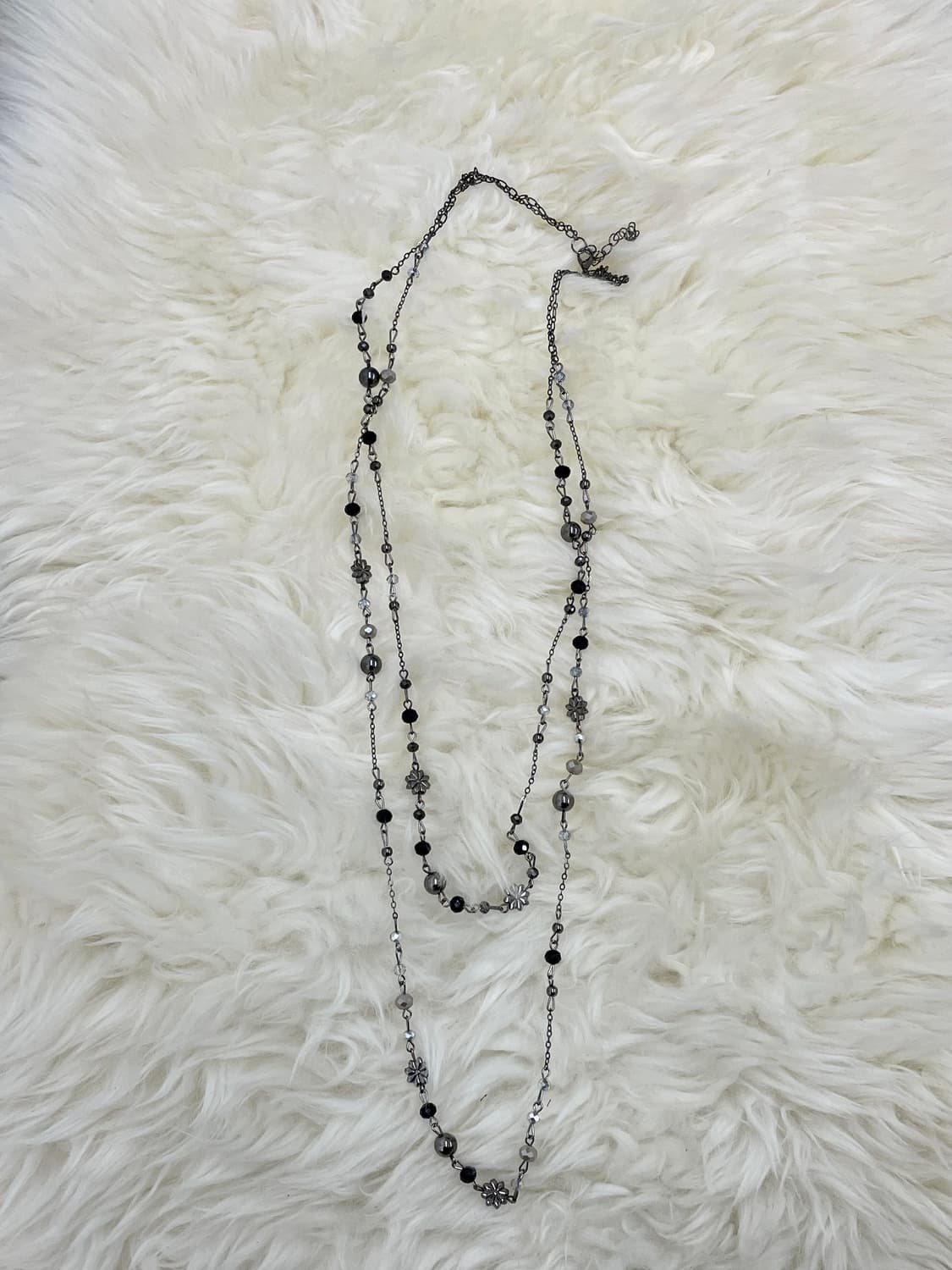 블랙 원석 레이어드 네크리스 상품이미지4