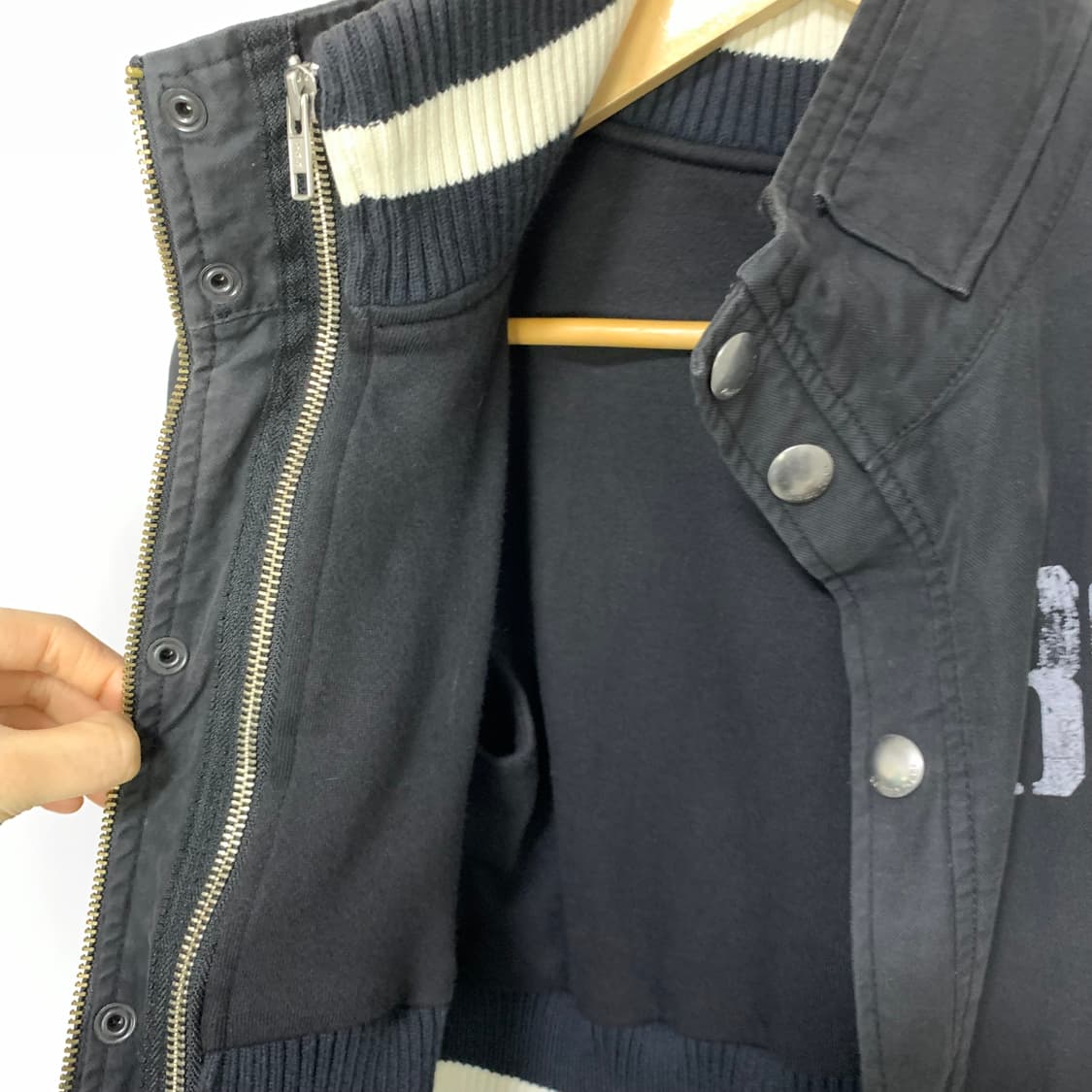 타미힐피거 빈티지 프린팅 00s 야상 밀리터리 포켓 봄버자켓 차콜 상품이미지9