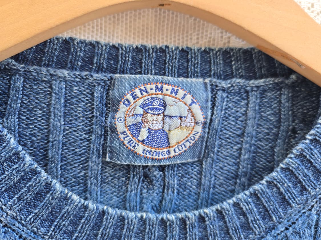 90s Den-M-Nit 인디고 코튼 니트 상품이미지4