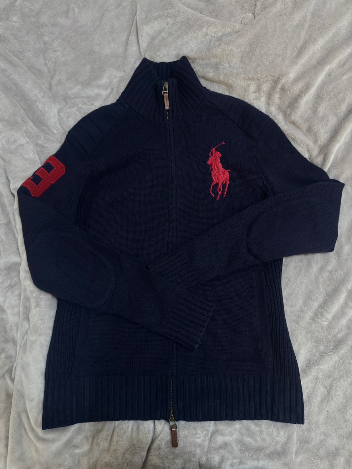 [s] 폴로 빅포니 네이비 니트 집업 상품이미지1