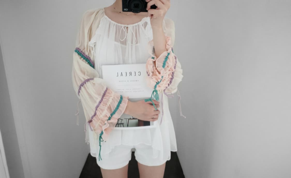 끌로에st. 러플 시폰 블라우스 상품이미지3