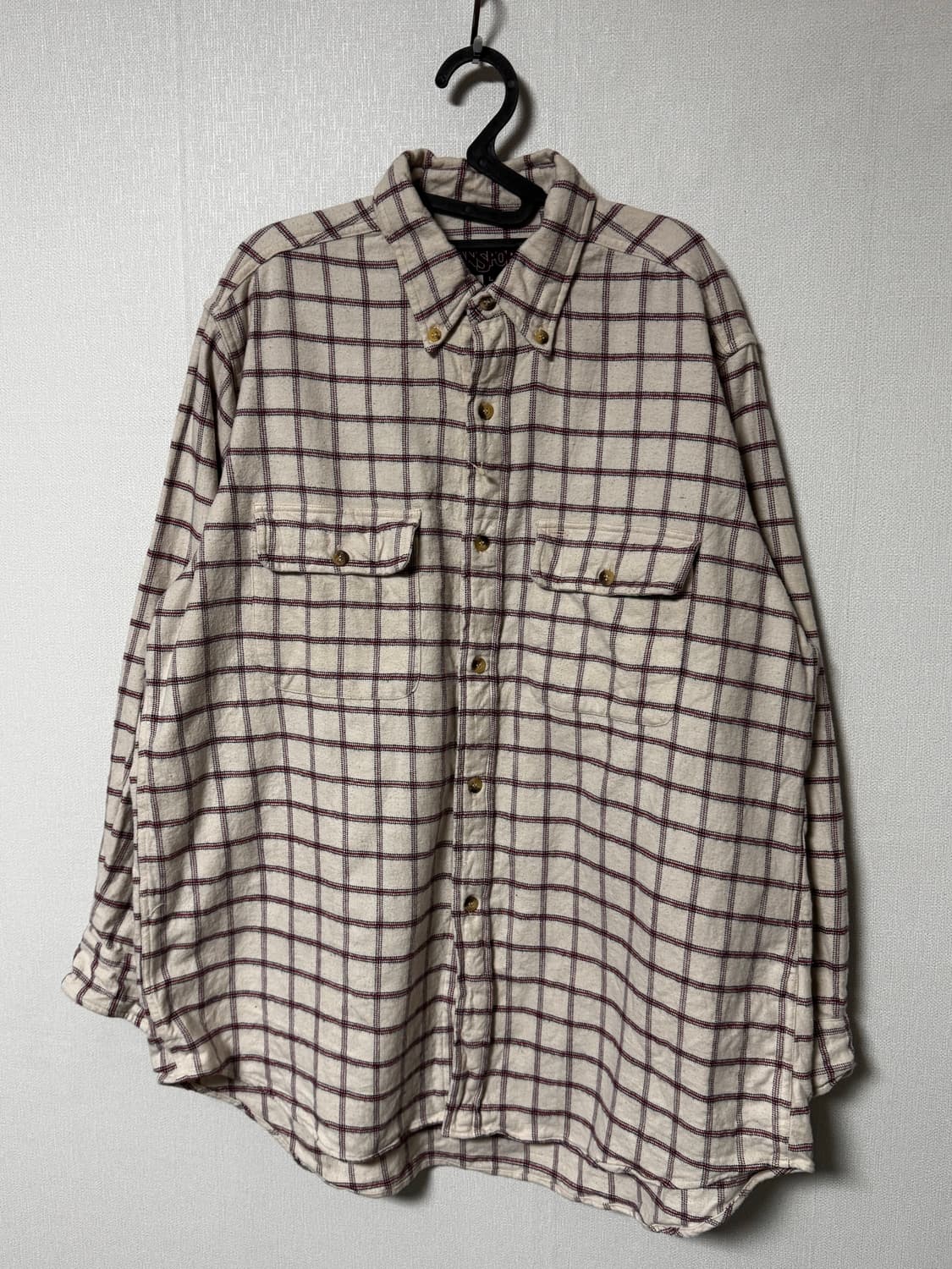 잔스포츠 그린탭 타탄 아이보리 체크셔츠 상품이미지2