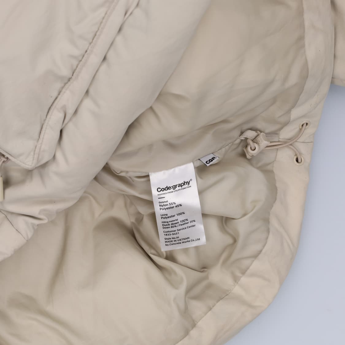[100] 코드그라피 덕다운 빅포켓 패딩 점퍼 0116H1 상품이미지6