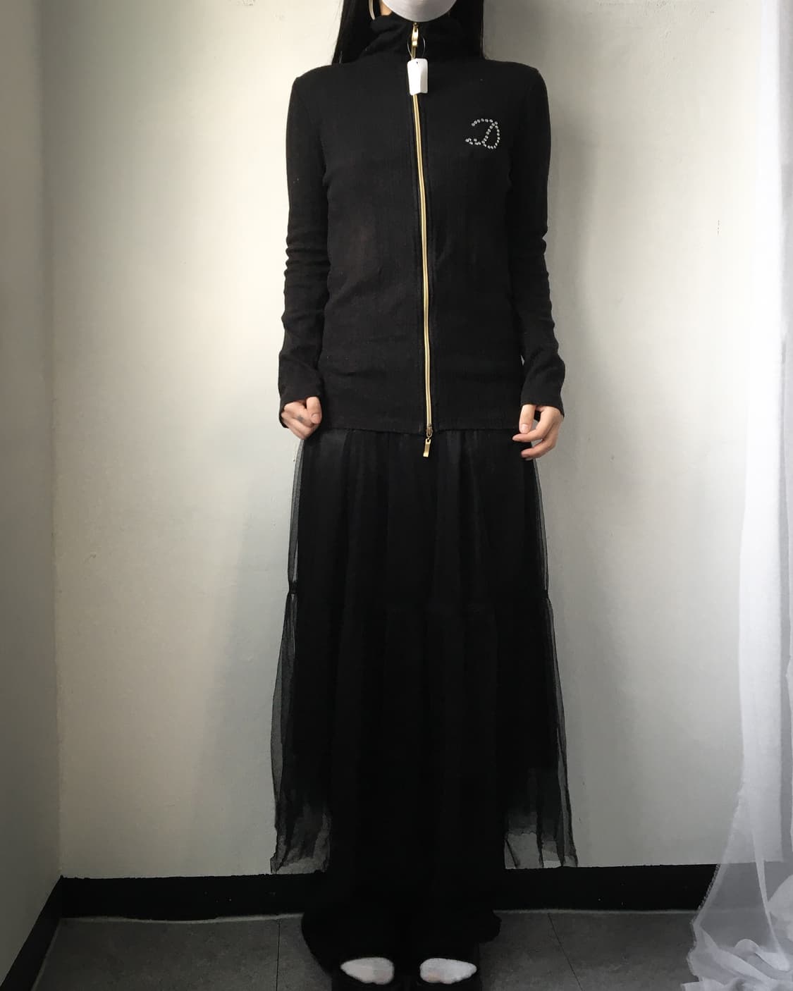 Ribbed high neck zip up 상품이미지5