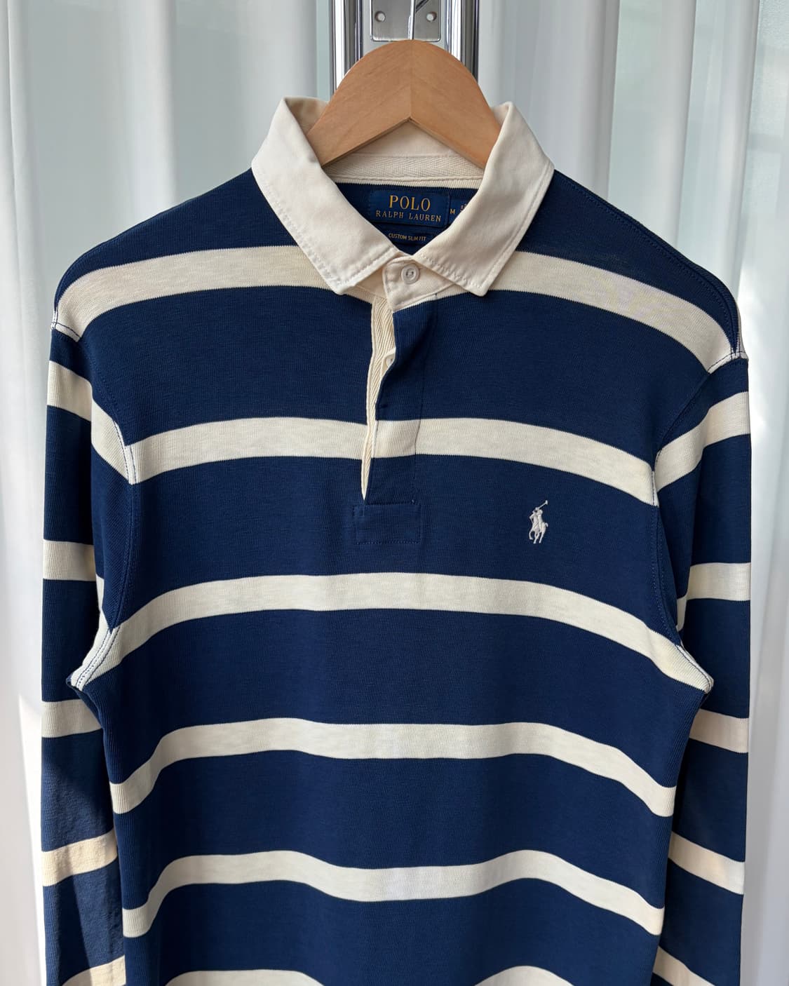 [M]폴로 랄프로렌 류준열 스트라이프 럭비 티셔츠 navy 상품이미지4