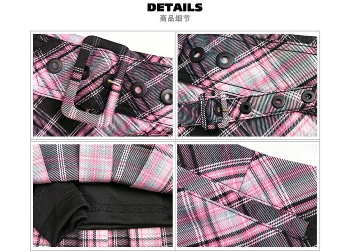 씨피어스 체크 스커트  상품이미지3