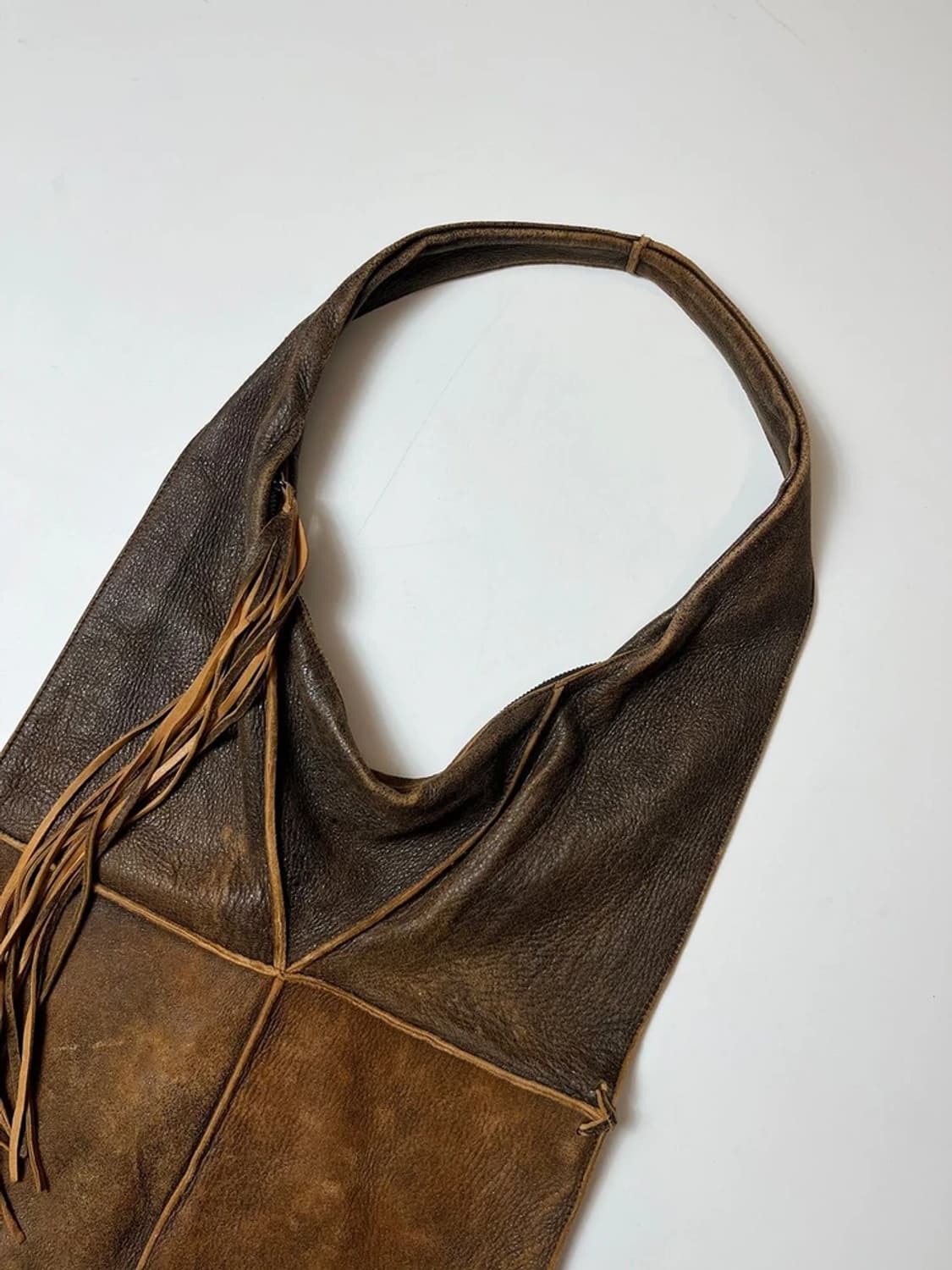 Selected 00's 웨스턴 통 양가죽 숄더백 Q1326 상품이미지3