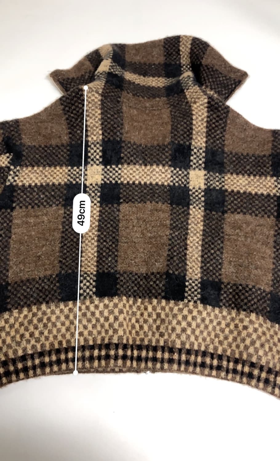 새상품) 자라 브라운 체크 집업 가디건 M 상품이미지9