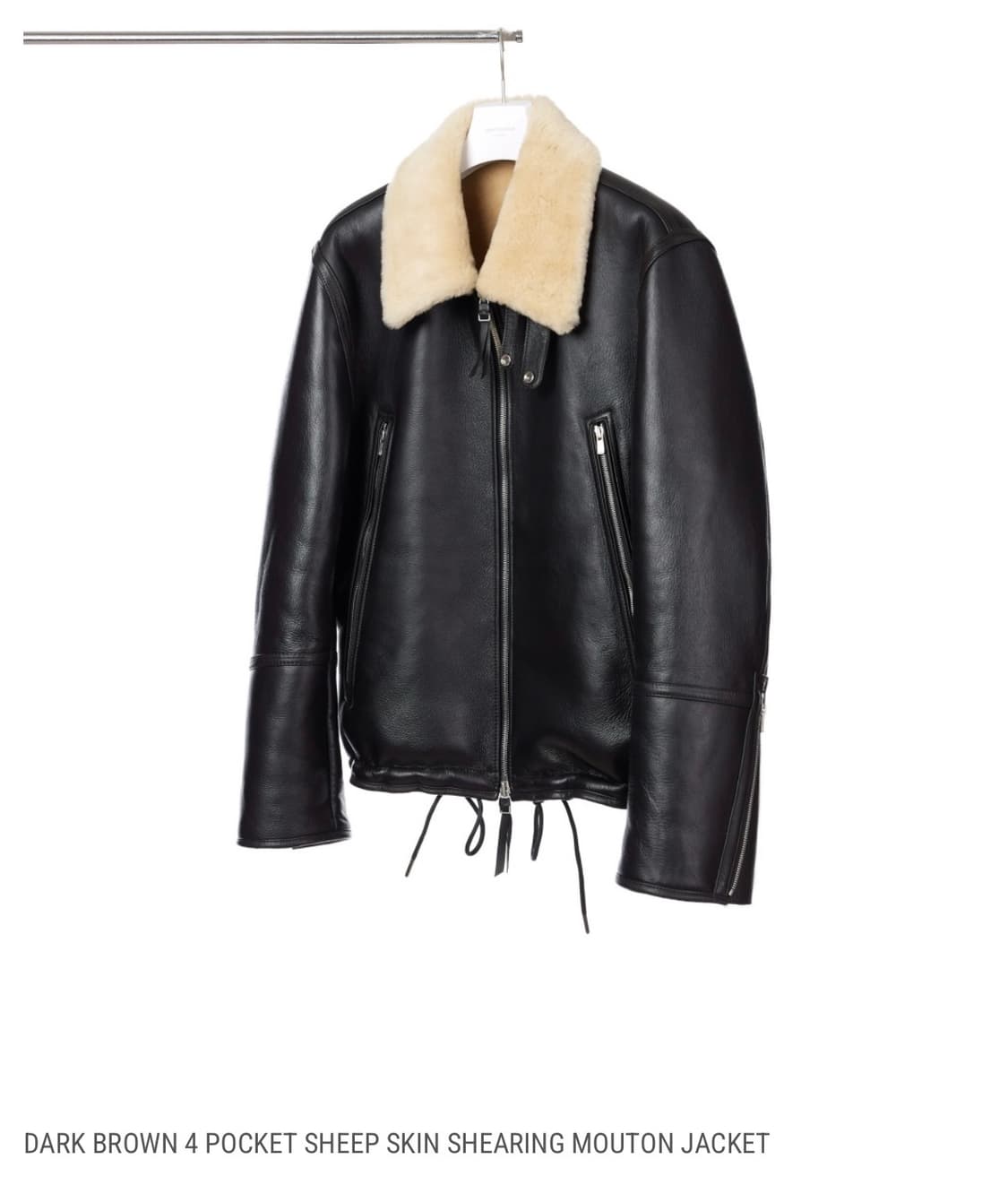 이얼즈어고 / 다크브라운 4 포켓 램스킨 무통 자켓 / S 상품이미지5