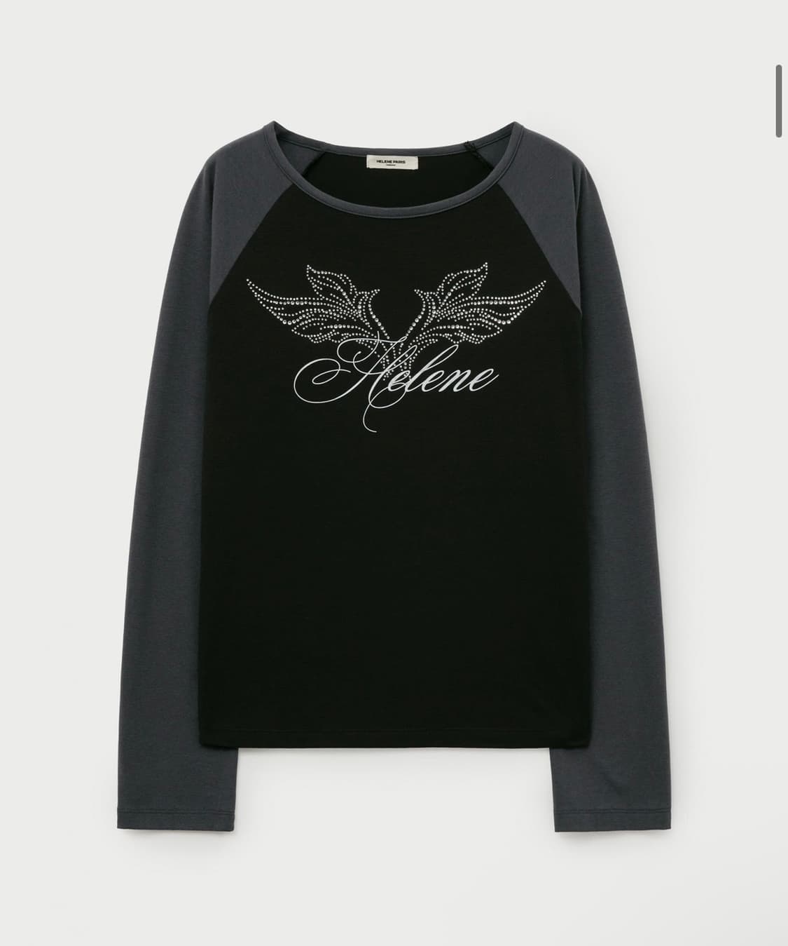 래글런 엔젤 레터링 롱 슬리브 [그레이 블랙] 상품이미지2