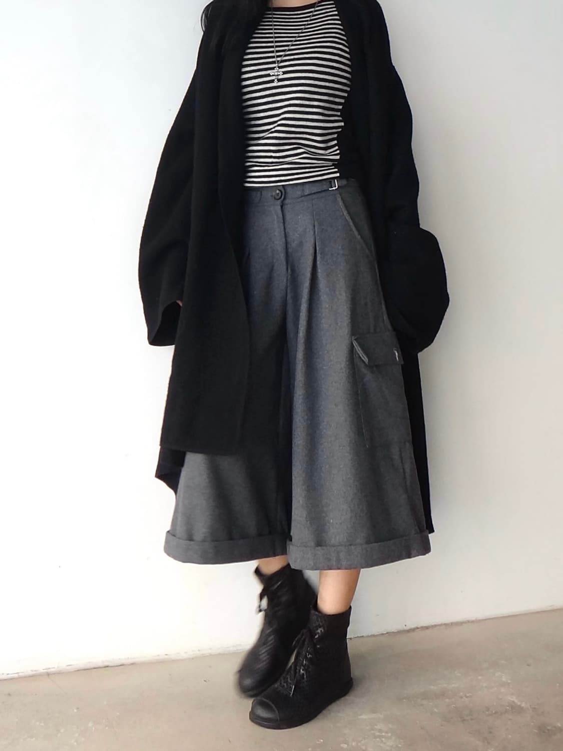 Belt point moving warm pants / grey 상품이미지7