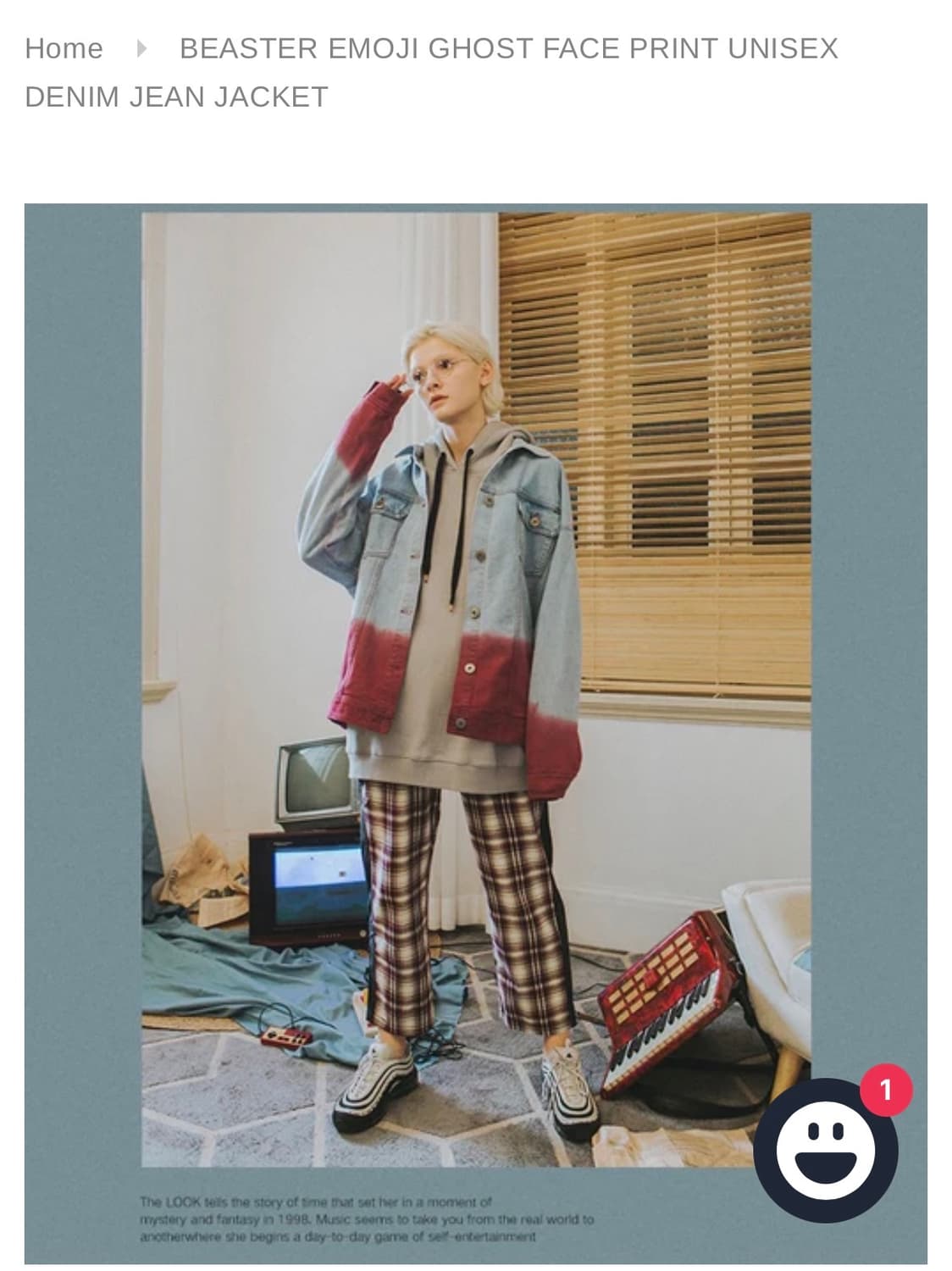 Beaster 이모지 고스트 페이스 데님 재킷 상품이미지4