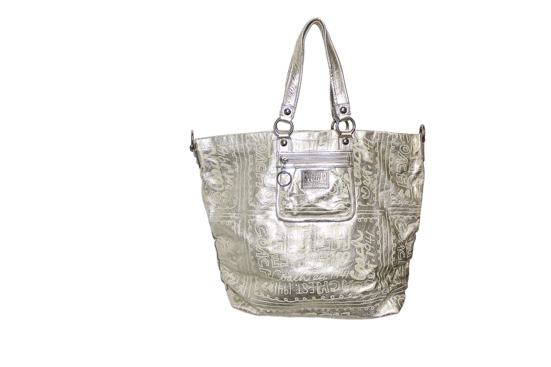 2000s COACH 코치 Y2K 메탈릭 그래피티 토트백 상품이미지2