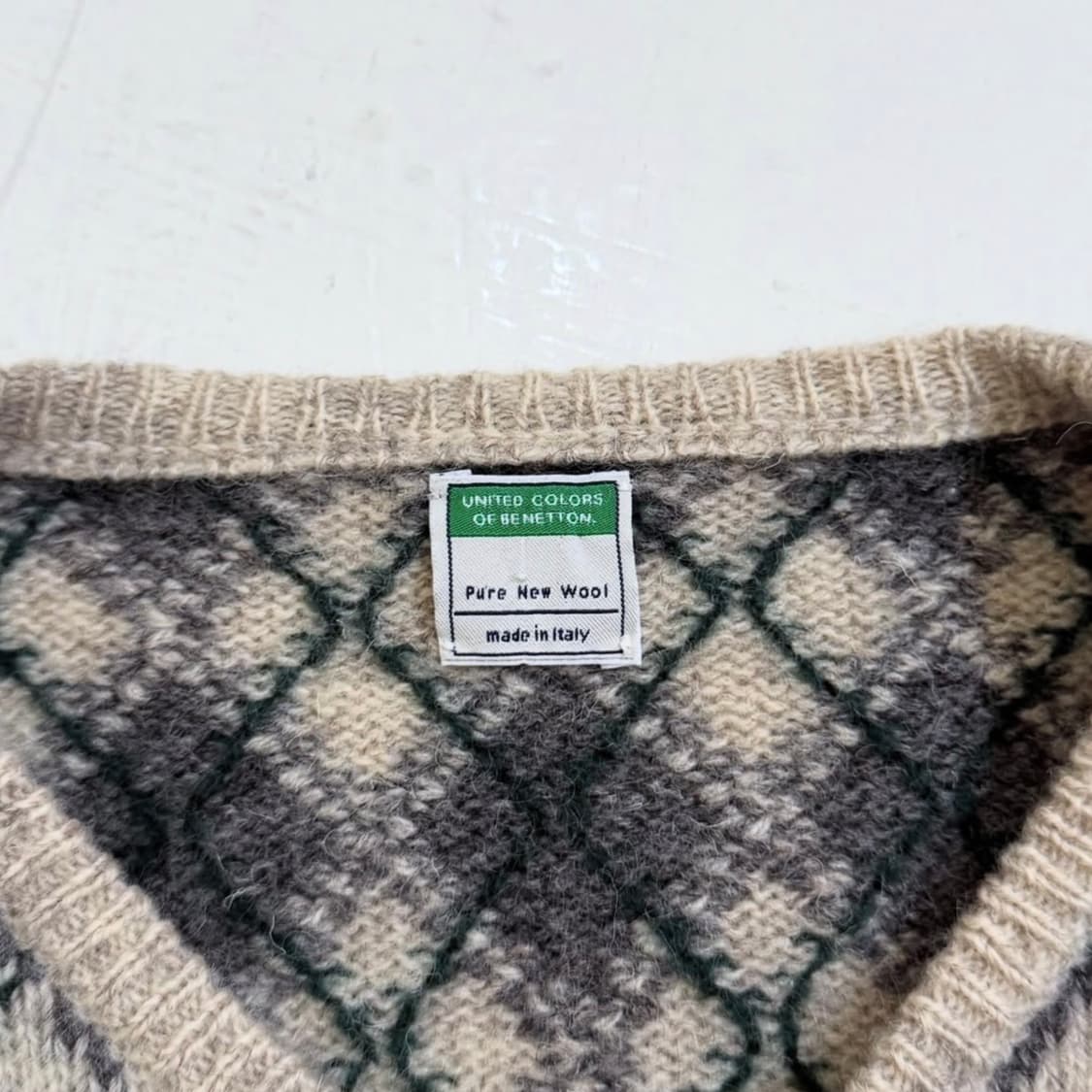 90‘s 베네통 아가일 울 니트 상품이미지5