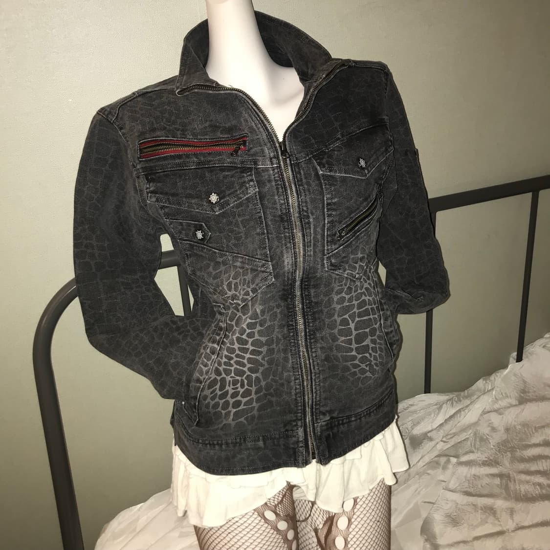 jpn Vintage 악어패턴 고스펑크 바이커 워크자켓 상품이미지2