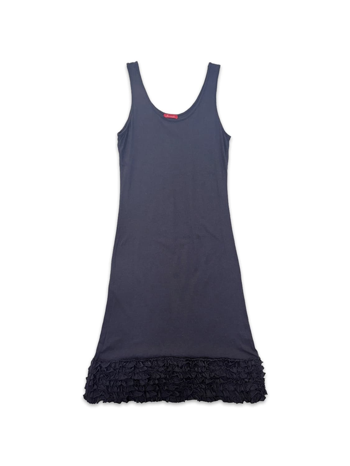 빈티지 네이비 프릴 레이어드 미디 원피스 상품이미지1