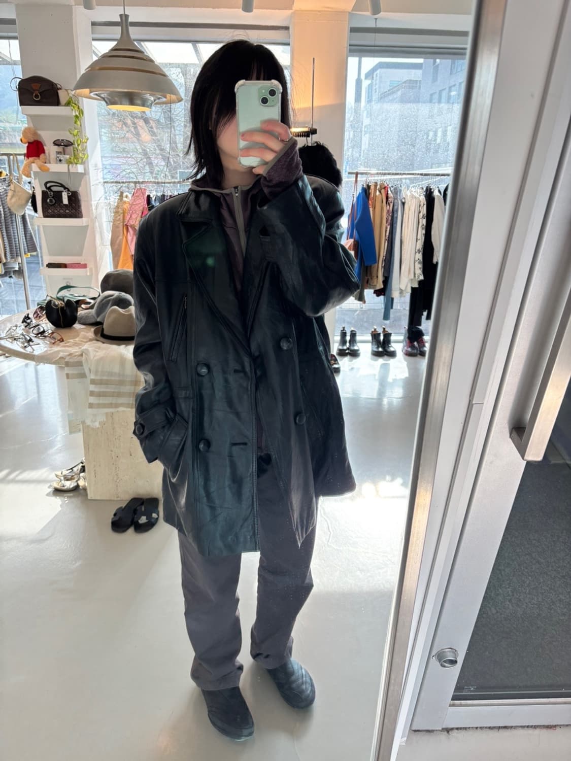 Basic Red Leather Jacket 상품이미지1