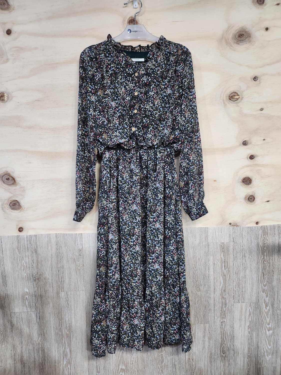 1072) 잔꽃무늬 쉬폰 롱 원피스 상품이미지1