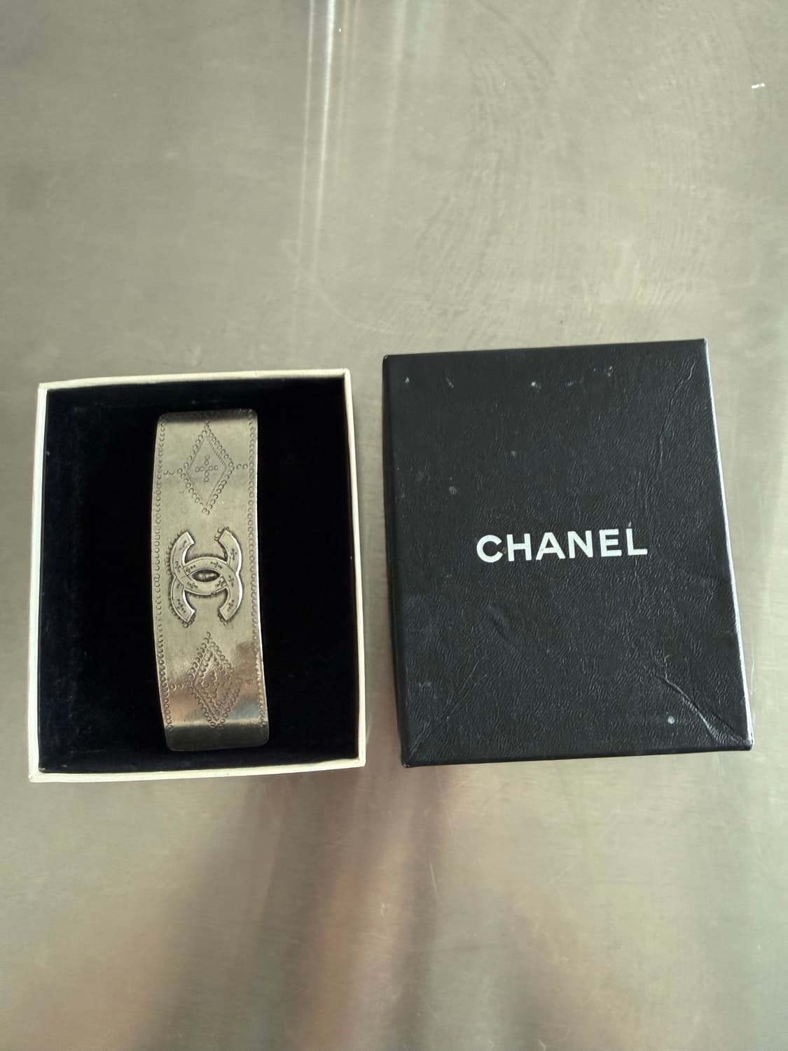 샤넬 메탈 로고 헤어핀 빈티지 상품이미지4