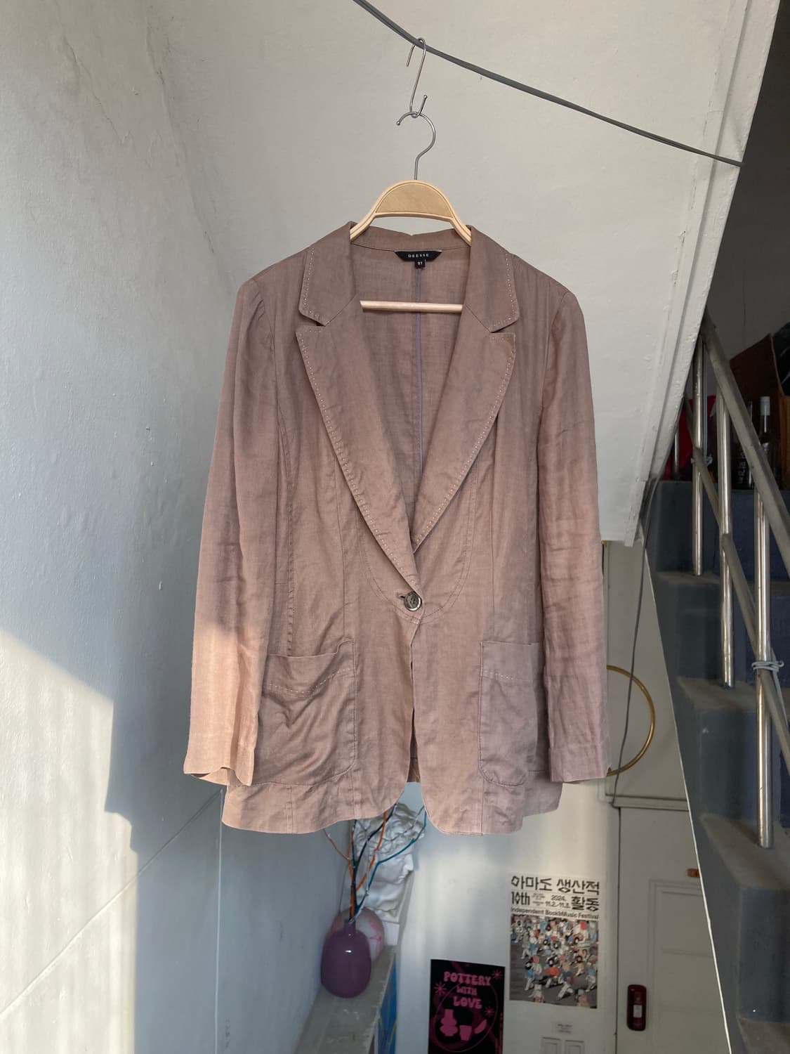 빈티지 린넨 스티치 자켓 상품이미지2