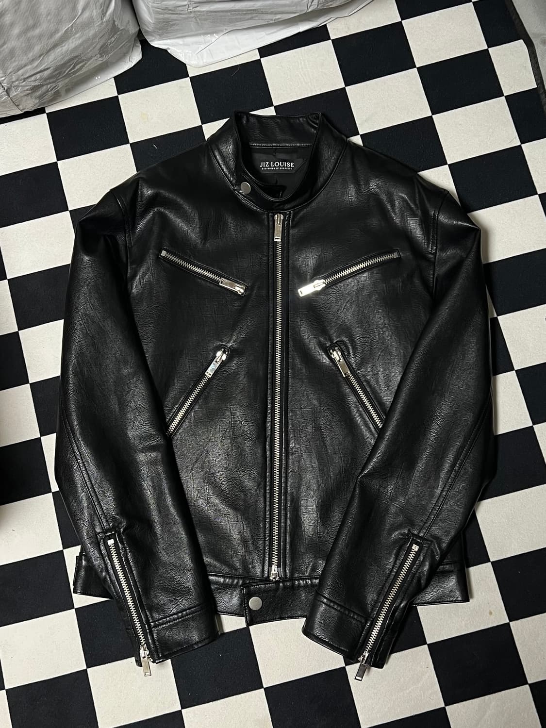 [M] (원가 40) 지즈루이스 레이서 레더 가죽 자켓 블랙 라이더 상품이미지3
