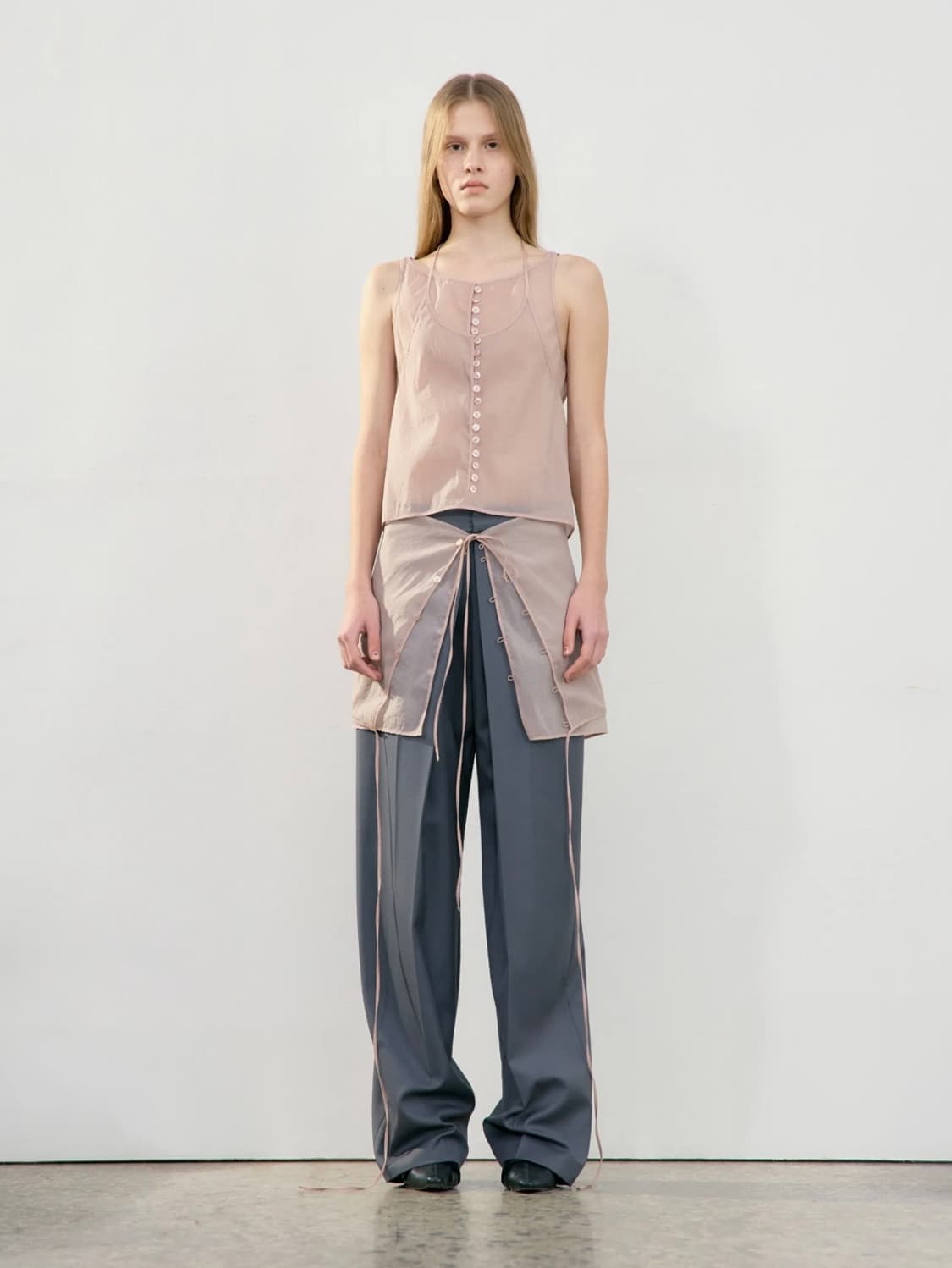 로우클래식 레이어드 블라우스 핑크s 상품이미지1