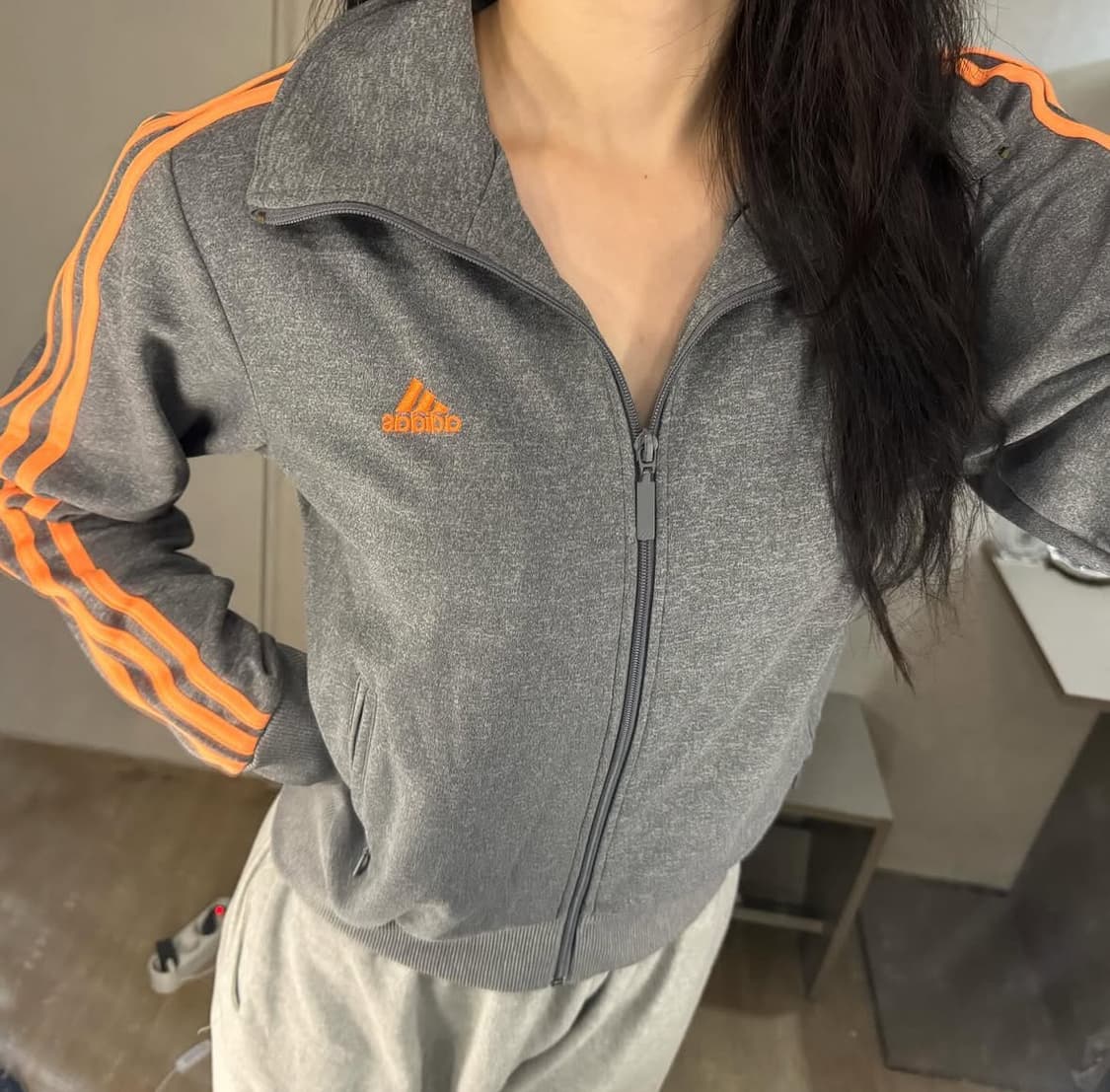 아디다스 삼선 트랙탑 져지 🧡🩶 상품이미지2