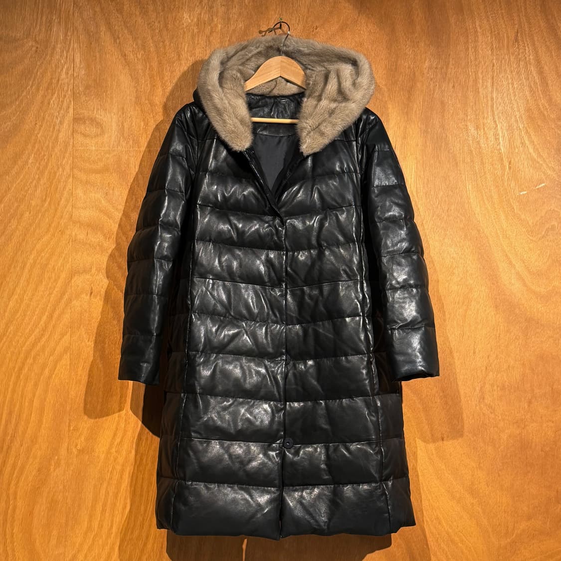 오리지널 램스킨 여성 덕다운 패딩 코트 M 양가죽 상품이미지1