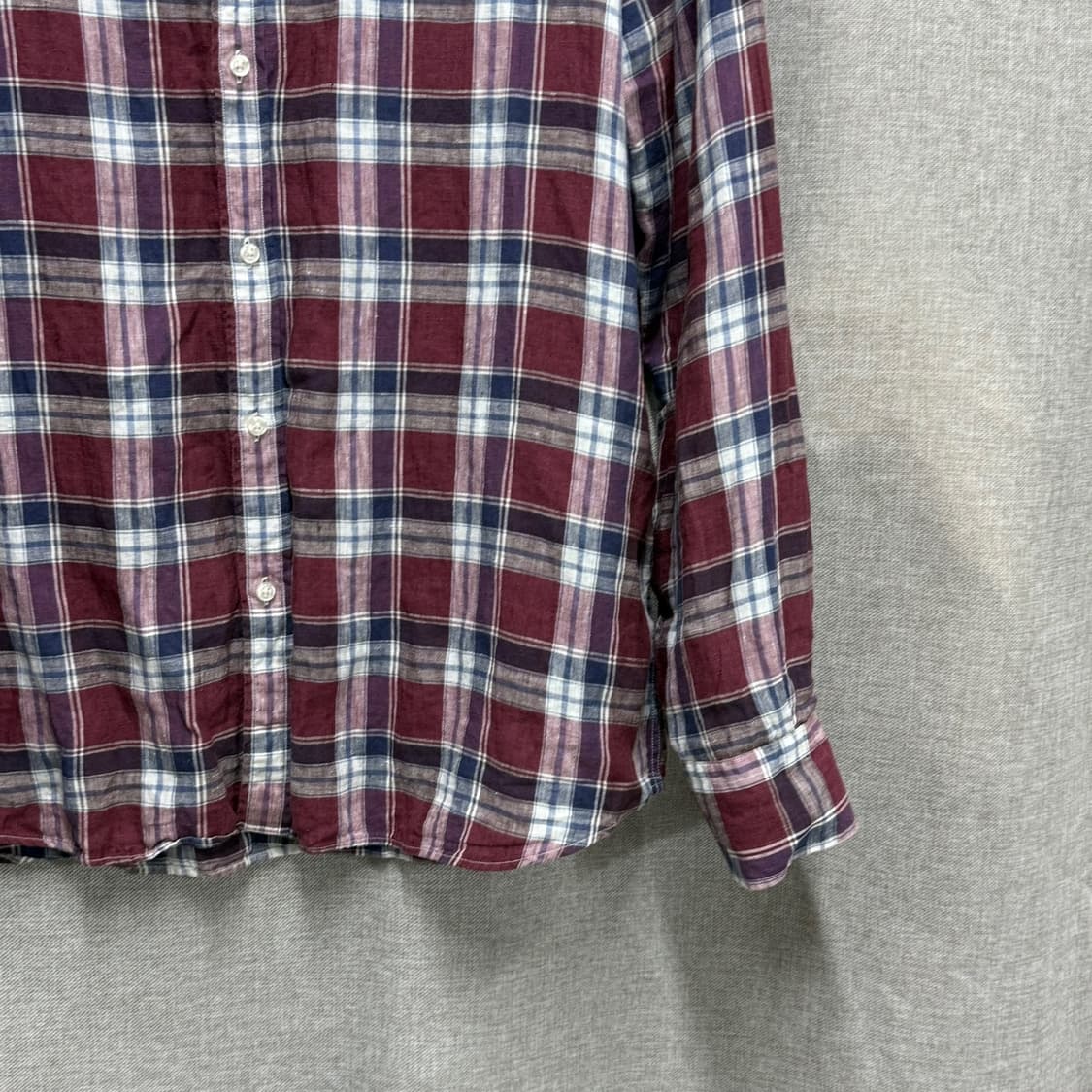 [XL] 마시모두띠 린넨 마 체크 셔츠 남방 상품이미지4