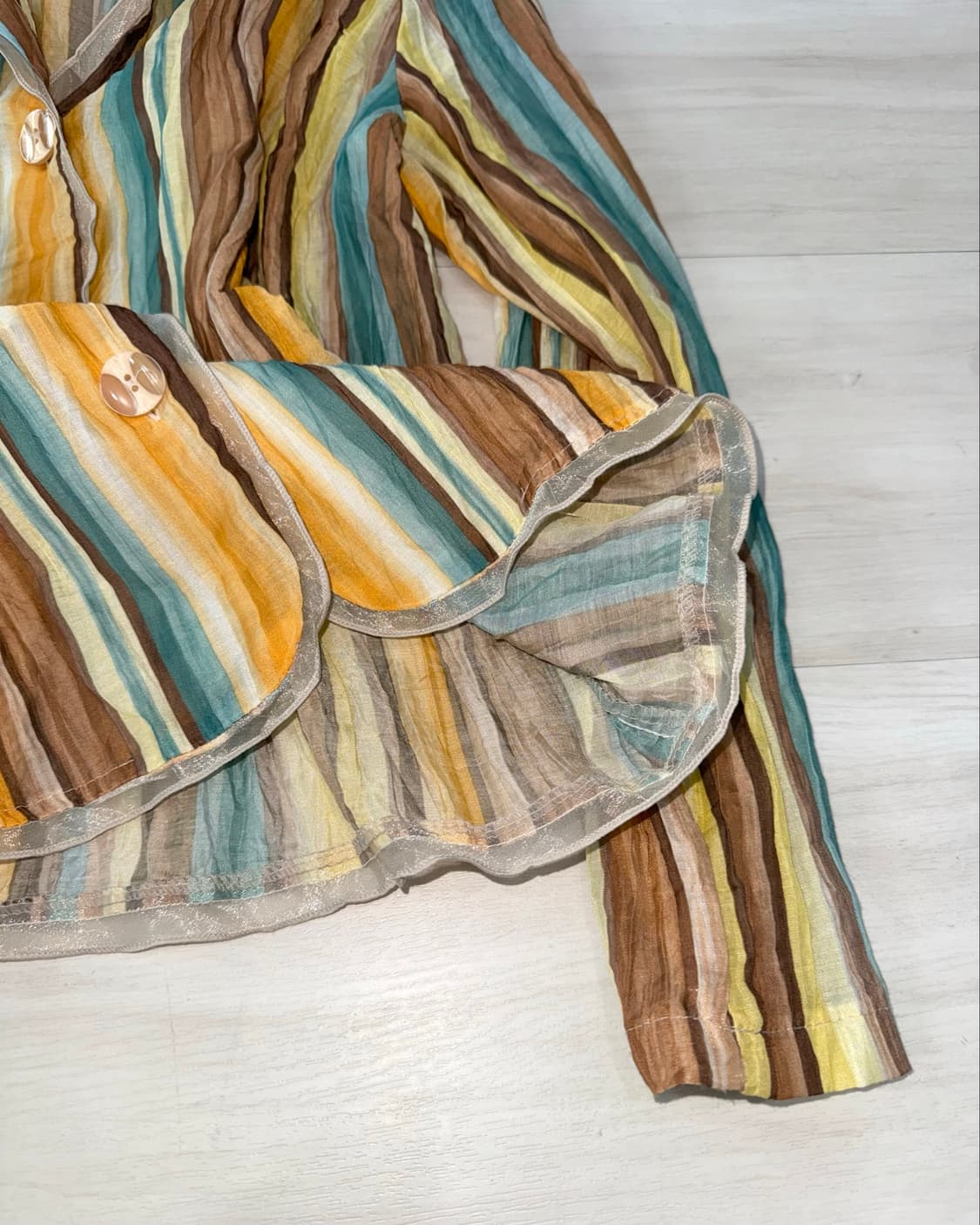Earthy Tone Sheer Stripe Jacket 상품이미지8