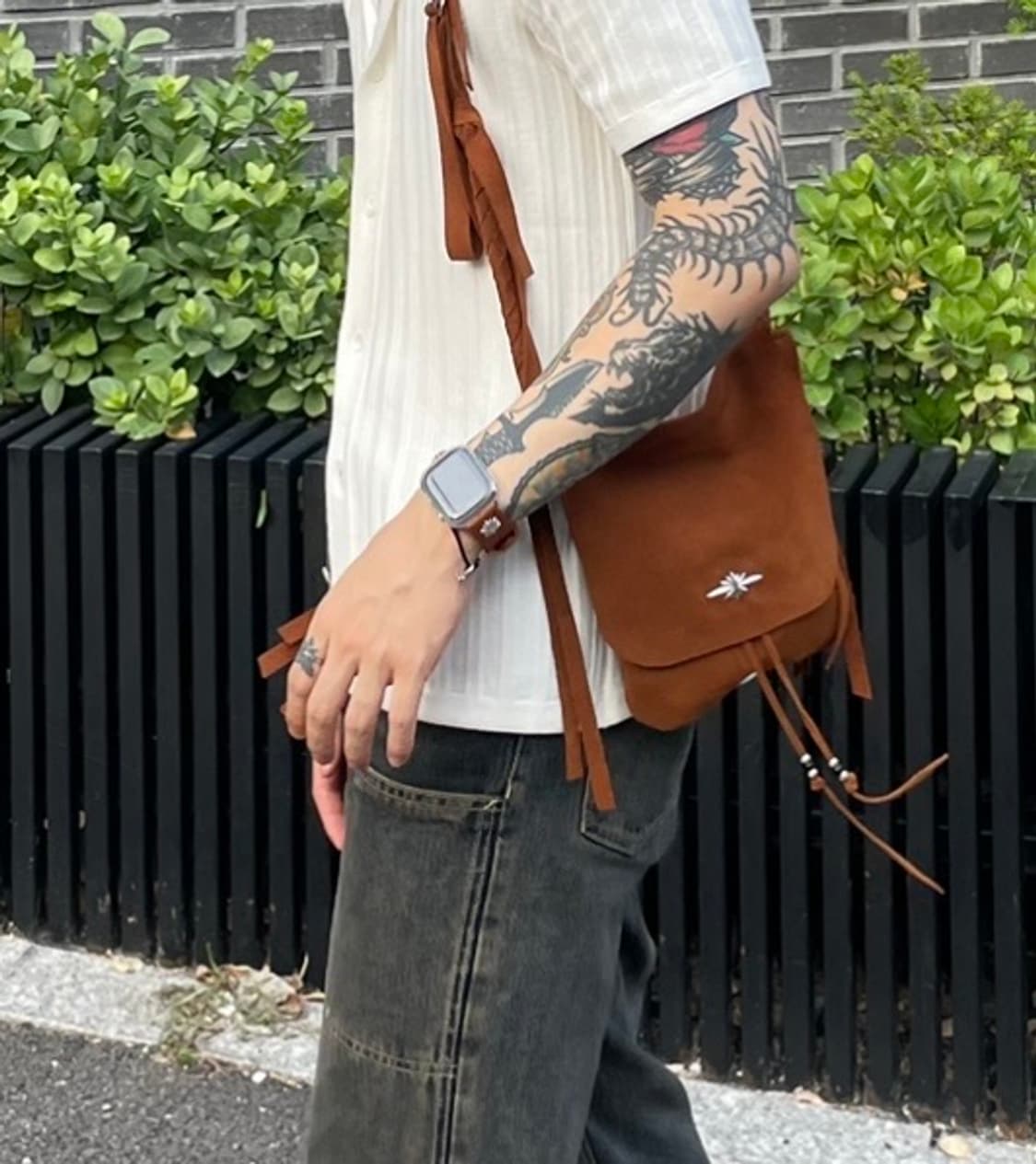 Rendo 렌도 스웨이드백 브라운 착샷o 상품이미지8