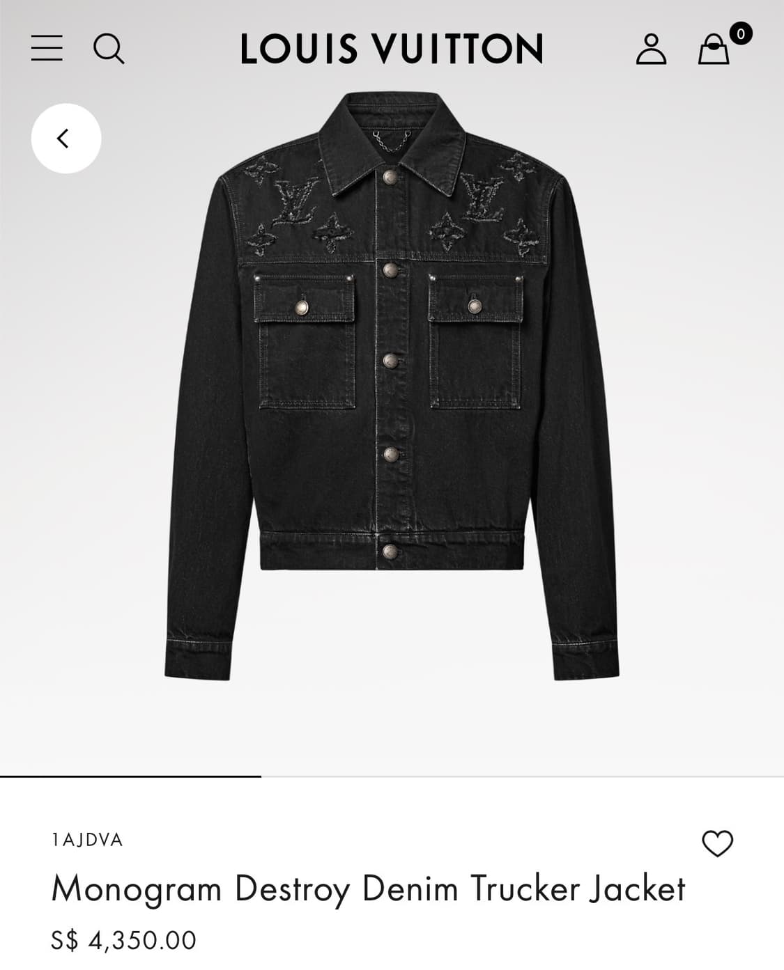 (S/52) / 26년신형 루이비통 모노그램 디스트로이드 데님 트러커자켓 상품이미지10
