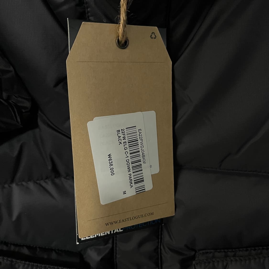 새상품(M) 이스트로그 C-1 다운 패딩 파카 블랙 상품이미지2