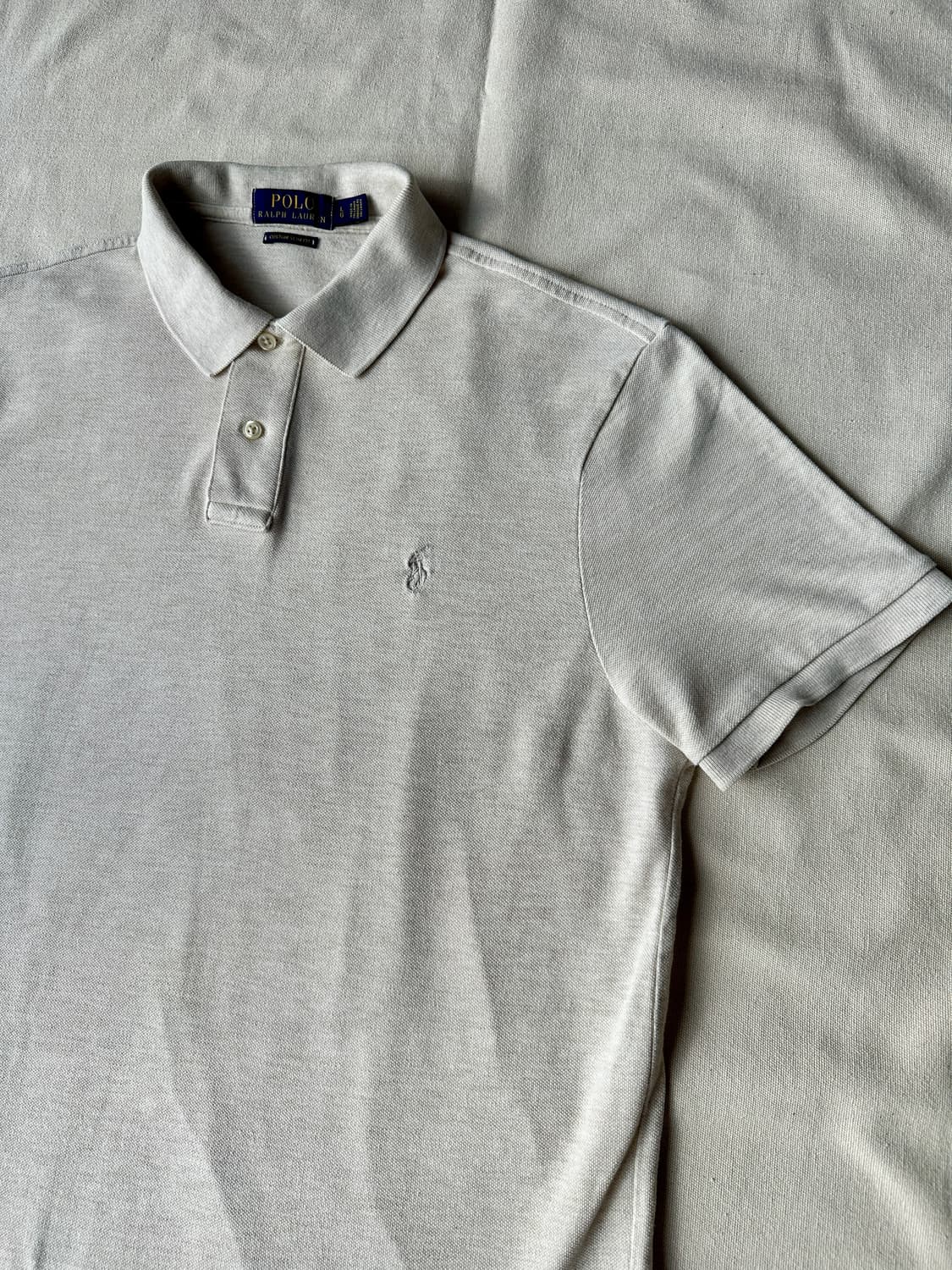 폴로 랄프로렌 오트밀 베이지 피케 카라티 커스텀 슬림핏 L 상품이미지5