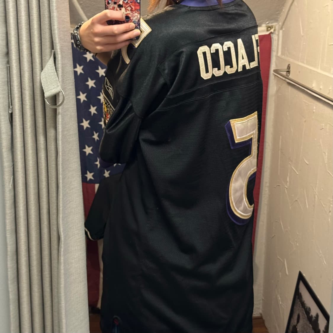 00s 리복 X NFL 온 필드 어센틱 저지 블랙 퍼플 상품이미지2