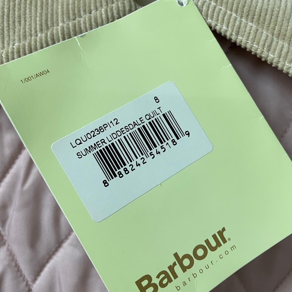 바버 퀄팅 자켓 핑크 새상품 34(W) 상품이미지6