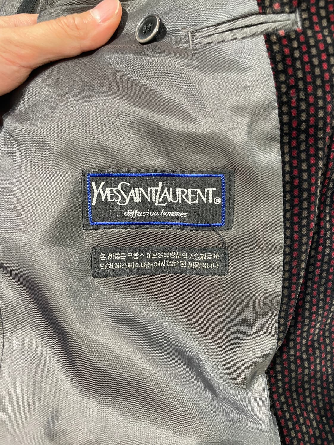 이브 생로랑 디퓨전 옴므 로즈 도트 라인 2B 벨벳 블레이저 상품이미지7