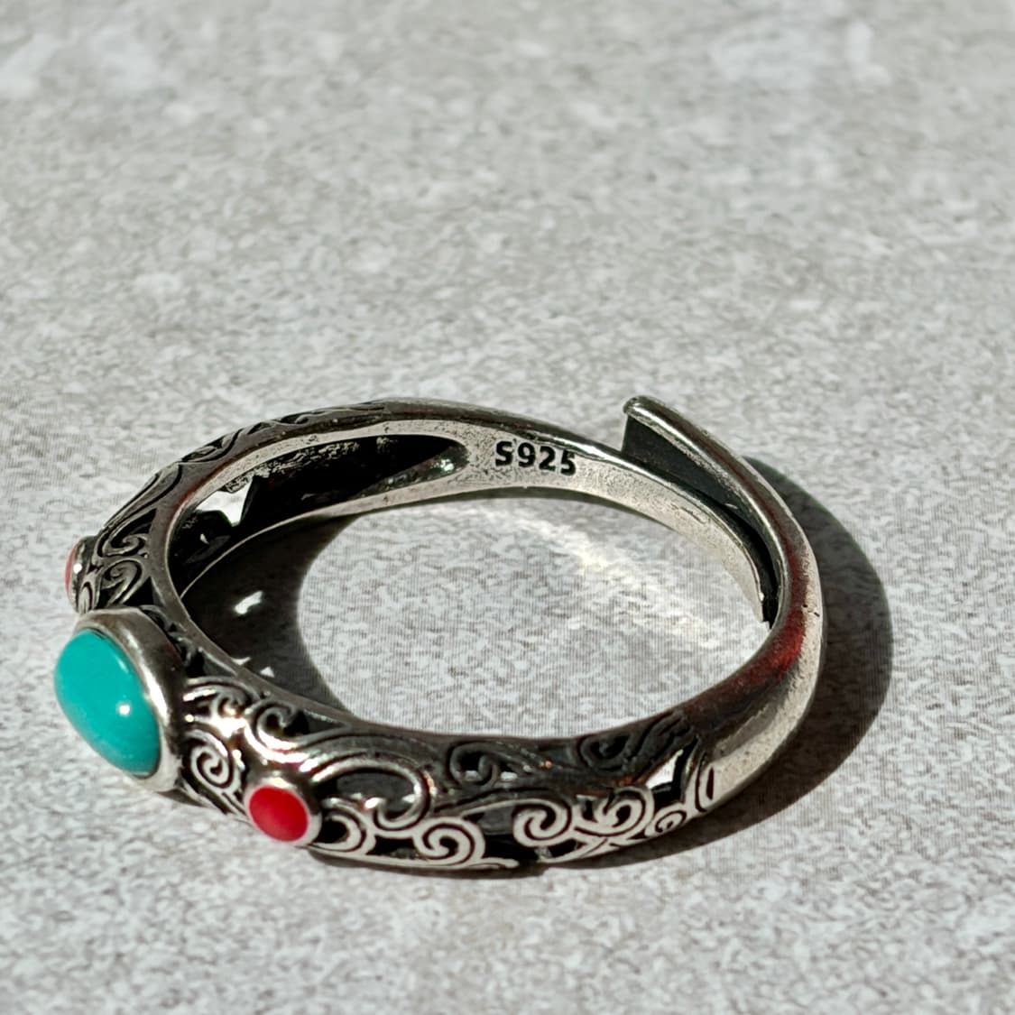 Oribell 에스닉 스톤 925실버 오픈링 반지 상품이미지4