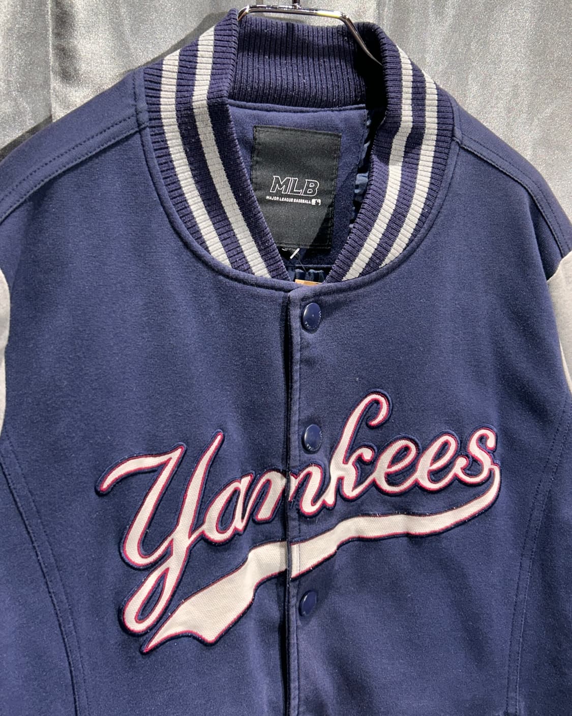 L MLB 뉴욕양키스 네이비 코튼 바시티 자켓 상품이미지4