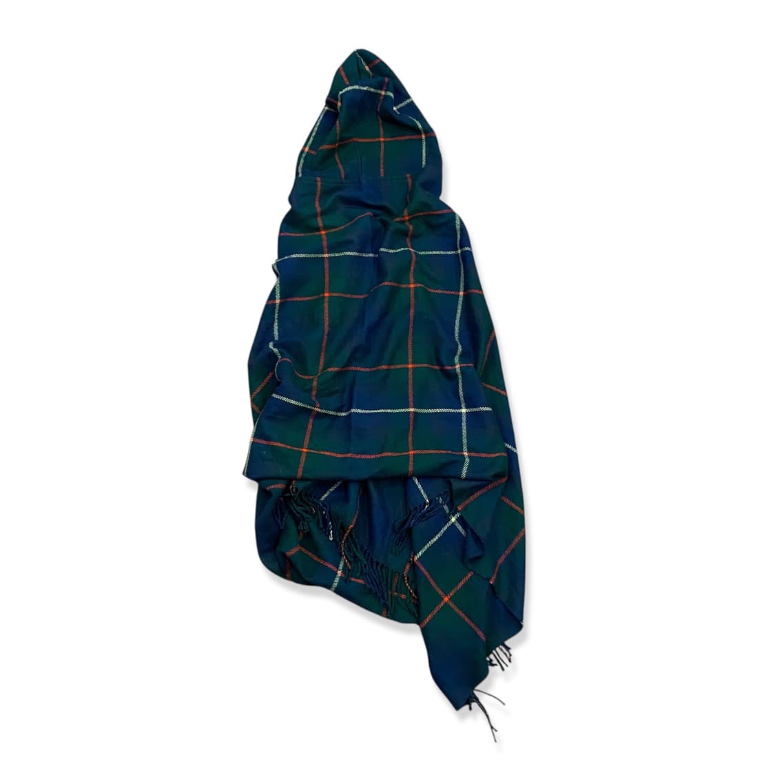 Khaki Tartan Check Long Cape Hood 상품이미지6