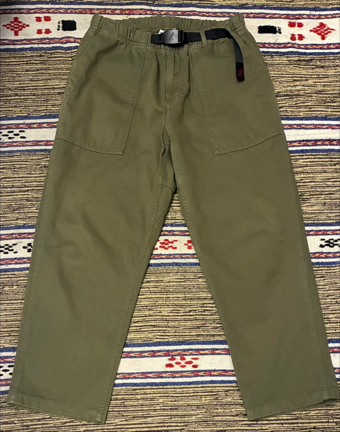 (M~L)그라미치 퍼티그 루즈 테이퍼드팬츠 올리브 카키 상품이미지1